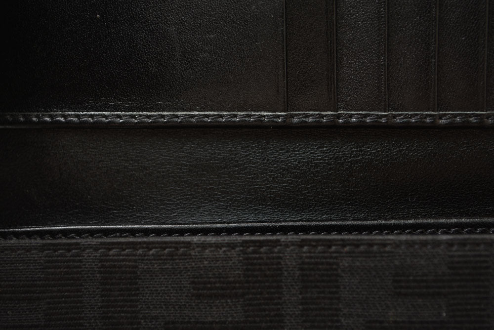 フェンディ 財布/二つ折 FENDI 折財布 8M0029 ZUCCA/ズッカ柄 ブラック【中古】