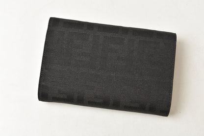 フェンディ 財布/二つ折 FENDI 折財布 8M0029 ZUCCA/ズッカ柄 ブラック【中古】