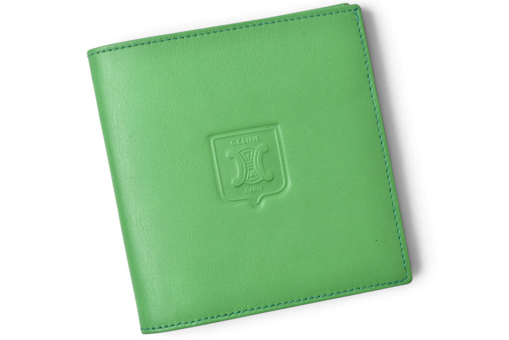 セリーヌ 財布/二つ折 CELINE ヴィンテージ トリオンフ 型押し レザー グリーン メンズ【中古】