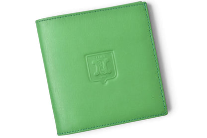セリーヌ 財布/二つ折 CELINE ヴィンテージ トリオンフ 型押し レザー グリーン メンズ【中古】