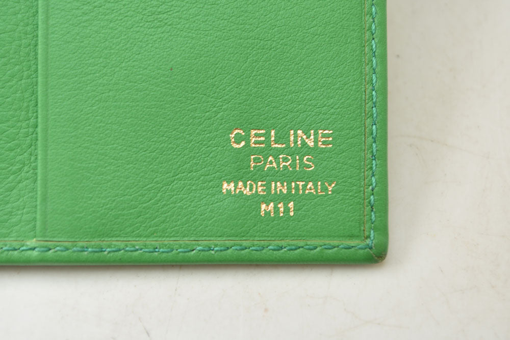 セリーヌ 財布/二つ折 CELINE ヴィンテージ トリオンフ 型押し レザー グリーン メンズ【中古】