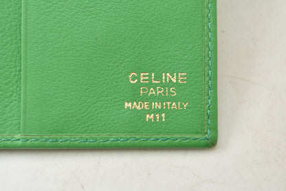 セリーヌ 財布/二つ折 CELINE ヴィンテージ トリオンフ 型押し レザー グリーン メンズ【中古】