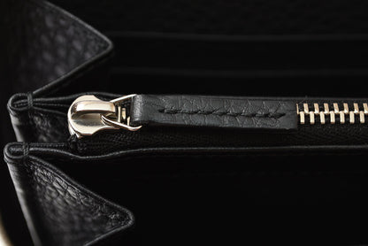 グッチ 長財布 GUCCI ソーホー ラウンドファスナー 328318 レザー ブラック/シルバー金具 レディース/メンズ【中古】