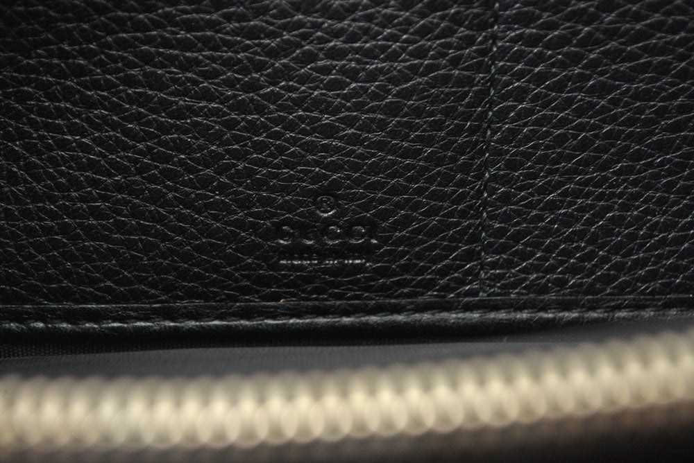 グッチ 長財布 GUCCI ソーホー ラウンドファスナー 328318 レザー ブラック/シルバー金具 レディース/メンズ【中古】
