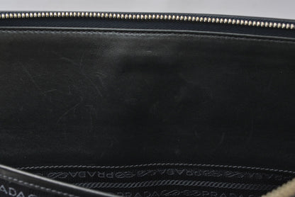 プラダ クラッチバッグ/セカンドバッグ PRADA サフィアーノ レザー AV5841 ネイビー メンズ 【中古】
