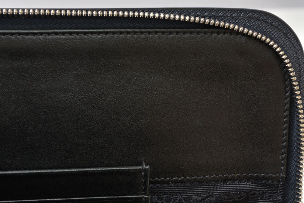 プラダ クラッチバッグ/セカンドバッグ PRADA サフィアーノ レザー AV5841 ネイビー メンズ 【中古】
