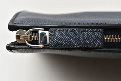 プラダ クラッチバッグ/セカンドバッグ PRADA サフィアーノ レザー AV5841 ネイビー メンズ 【中古】