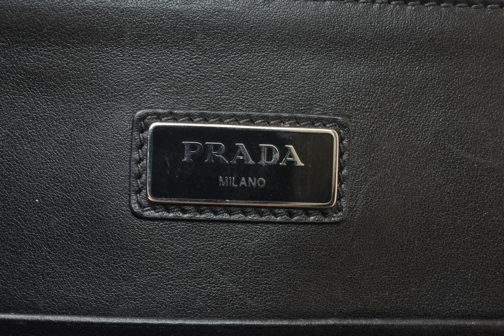 プラダ クラッチバッグ/セカンドバッグ PRADA サフィアーノ レザー AV5841 ネイビー メンズ 【中古】