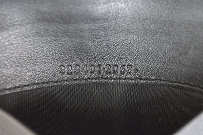 グッチ カードケース/コインケース GUCCI ミニ財布 マイクログッチシマ 323401 レザー ブラック【中古】
