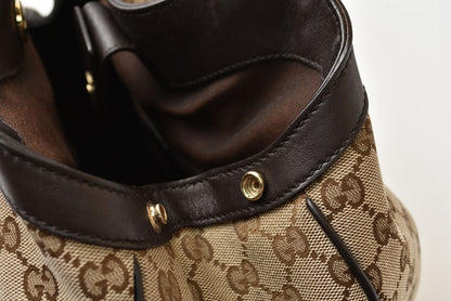 グッチ トートバッグ/ショッピングバッグ GUCCI 388919 GGキャンバス ベージュ ブラウン レディース A4収納可能【中古】