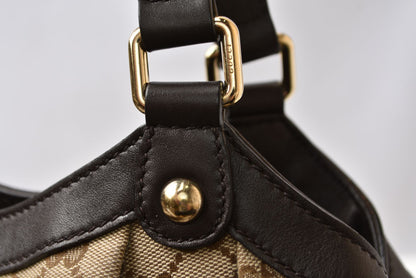 グッチ トートバッグ/ショッピングバッグ GUCCI 388919 GGキャンバス ベージュ ブラウン レディース A4収納可能【中古】