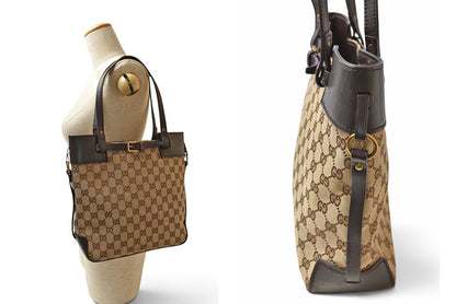 グッチ ハンドバッグ/セミショルダーバッグ GUCCI バッグ 107757 GGキャンバス ブラウン/ベージュ レディース【中古】