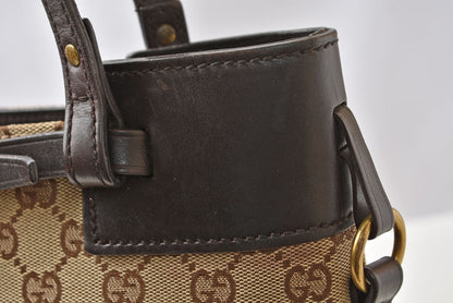 グッチ ハンドバッグ/セミショルダーバッグ GUCCI バッグ 107757 GGキャンバス ブラウン/ベージュ レディース【中古】