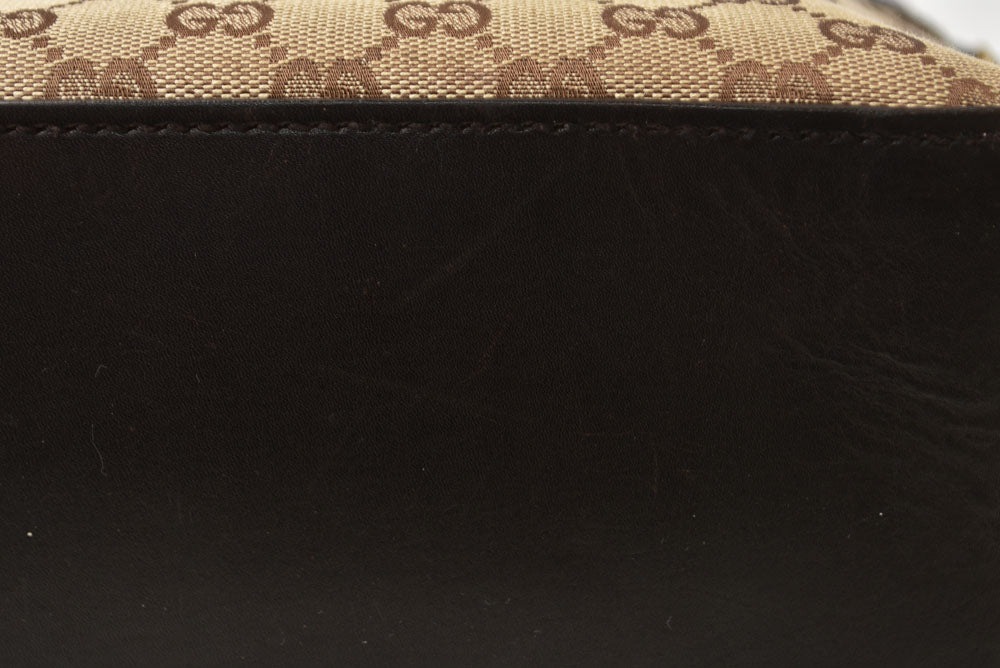 グッチ ハンドバッグ/セミショルダーバッグ GUCCI バッグ 107757 GGキャンバス ブラウン/ベージュ レディース【中古】