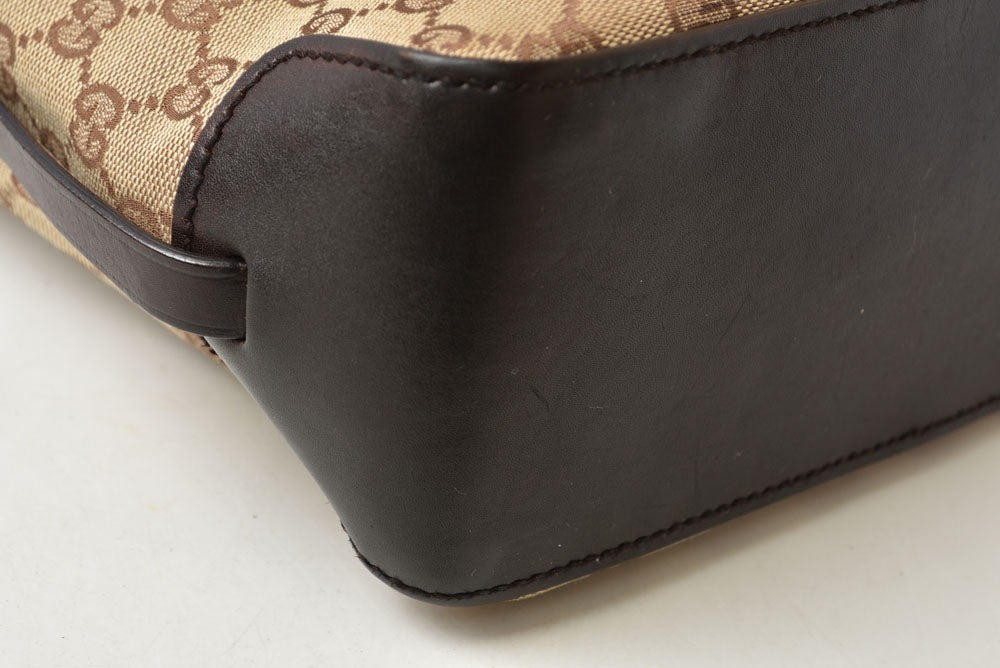 グッチ ハンドバッグ/セミショルダーバッグ GUCCI バッグ 107757 GGキャンバス ブラウン/ベージュ レディース【中古】