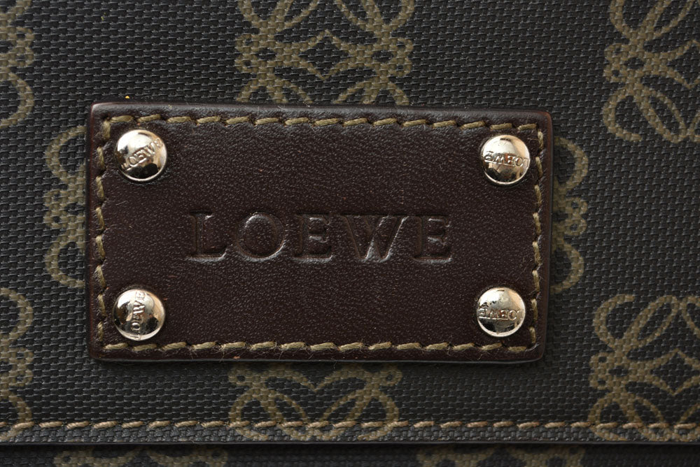 ロエベ 財布 LOEWE アナグラム 2つ折り/長財布 PVC/レザー ブラウン レディース メンズ【中古】