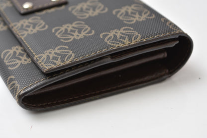 ロエベ 財布 LOEWE アナグラム 2つ折り/長財布 PVC/レザー ブラウン レディース メンズ【中古】