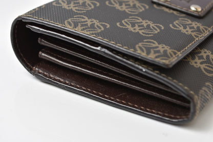 ロエベ 財布 LOEWE アナグラム 2つ折り/長財布 PVC/レザー ブラウン レディース メンズ【中古】