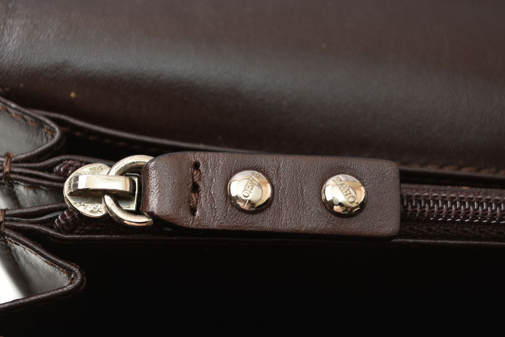 ロエベ 財布 LOEWE アナグラム 2つ折り/長財布 PVC/レザー ブラウン レディース メンズ【中古】