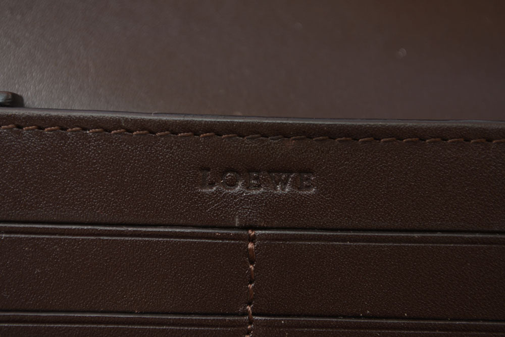 ロエベ 財布 LOEWE アナグラム 2つ折り/長財布 PVC/レザー ブラウン レディース メンズ【中古】