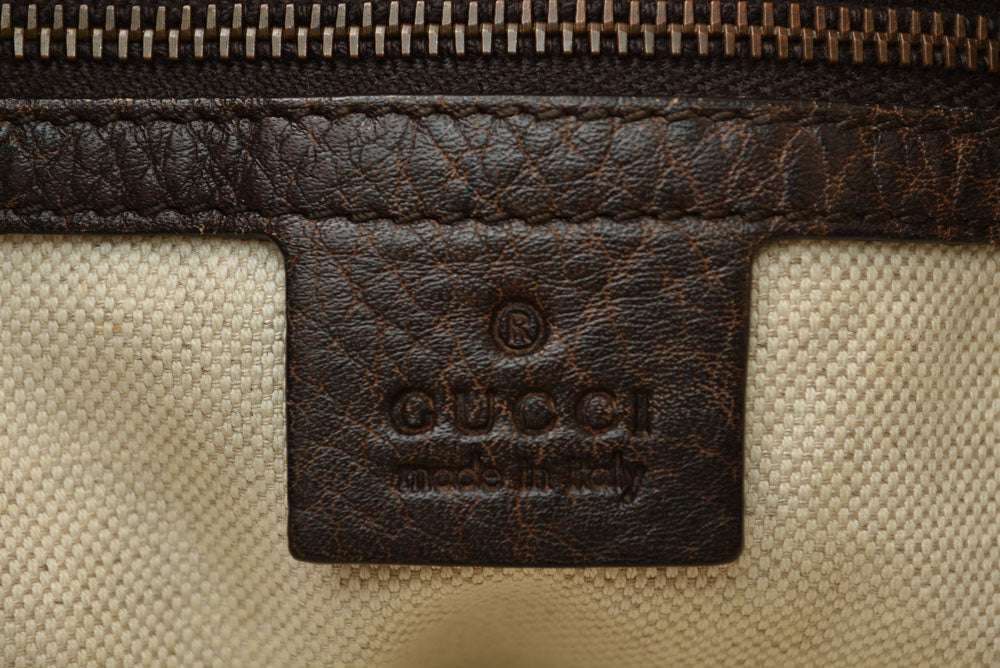 グッチ トートバッグ GUCCI バンブー 353125 GGキャンバス レザー ブラウン/ベージュ レディース A4収納可能【中古】