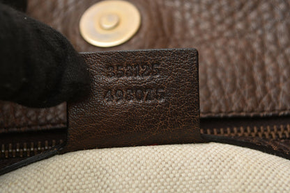 グッチ トートバッグ GUCCI バンブー 353125 GGキャンバス レザー ブラウン/ベージュ レディース A4収納可能【中古】