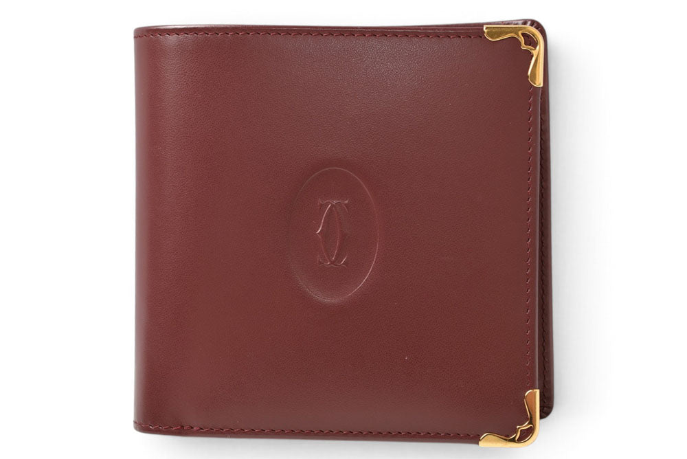 カルティエ 折財布/二つ折り財布 ヴィンテージ Cartier メンズ財布 マスト ドゥ カルティエ ボルドー L3000451【中古】