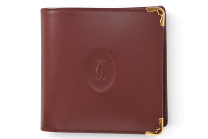 カルティエ 折財布/二つ折り財布 ヴィンテージ Cartier メンズ財布 マスト ドゥ カルティエ ボルドー L3000451【中古】