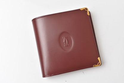 カルティエ 折財布/二つ折り財布 ヴィンテージ Cartier メンズ財布 マスト ドゥ カルティエ ボルドー L3000451【中古】