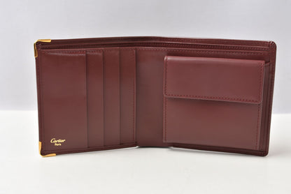 カルティエ 折財布/二つ折り財布 ヴィンテージ Cartier メンズ財布 マスト ドゥ カルティエ ボルドー L3000451【中古】