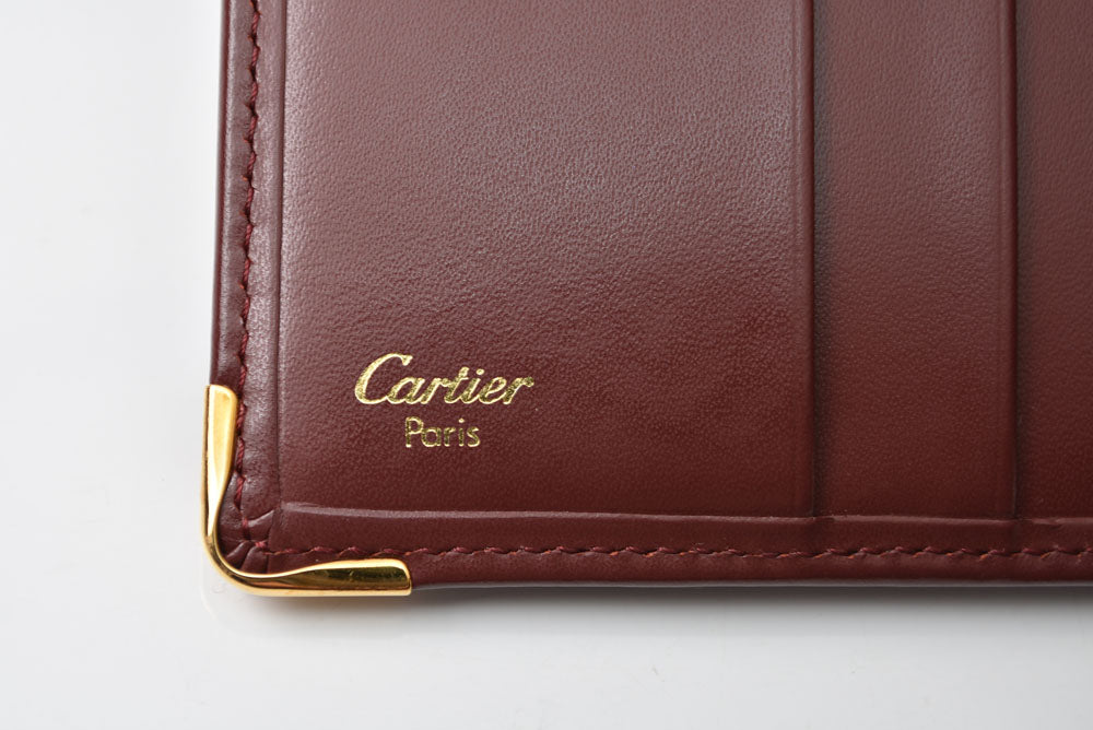 カルティエ 折財布/二つ折り財布 ヴィンテージ Cartier メンズ財布 マスト ドゥ カルティエ ボルドー L3000451【中古】
