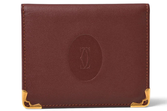 カルティエ カードケース/ハンドミラー ノベルティ Cartier ヴィンテージ マスト ドゥ カルティエ ボルドー 未使用【中古】