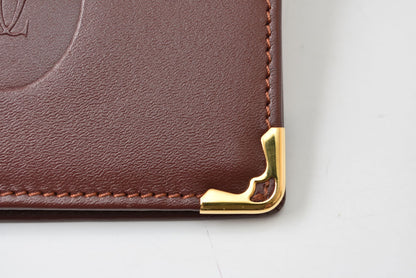 カルティエ カードケース/ハンドミラー ノベルティ Cartier ヴィンテージ マスト ドゥ カルティエ ボルドー 未使用【中古】