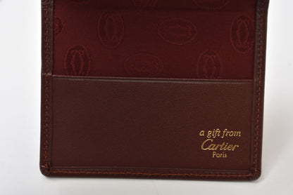 カルティエ カードケース/ハンドミラー ノベルティ Cartier ヴィンテージ マスト ドゥ カルティエ ボルドー 未使用【中古】