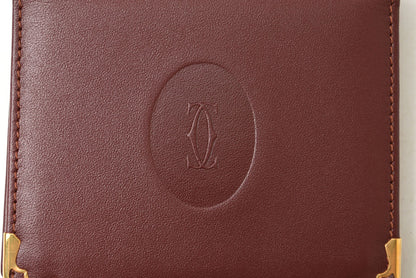 カルティエ カードケース/ハンドミラー ノベルティ Cartier ヴィンテージ マスト ドゥ カルティエ ボルドー 未使用【中古】