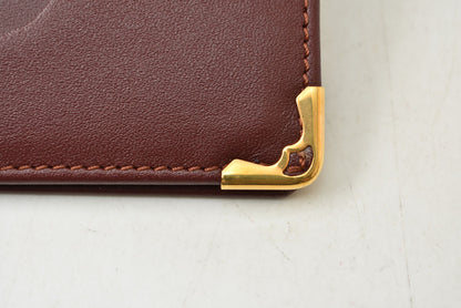 カルティエ カードケース/ハンドミラー ノベルティ Cartier ヴィンテージ マスト ドゥ カルティエ ボルドー 未使用【中古】