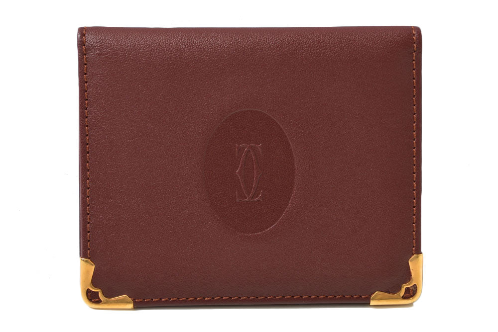 カルティエ カードケース/ハンドミラー ノベルティ Cartier ヴィンテージ マスト ドゥ カルティエ ボルドー【中古】