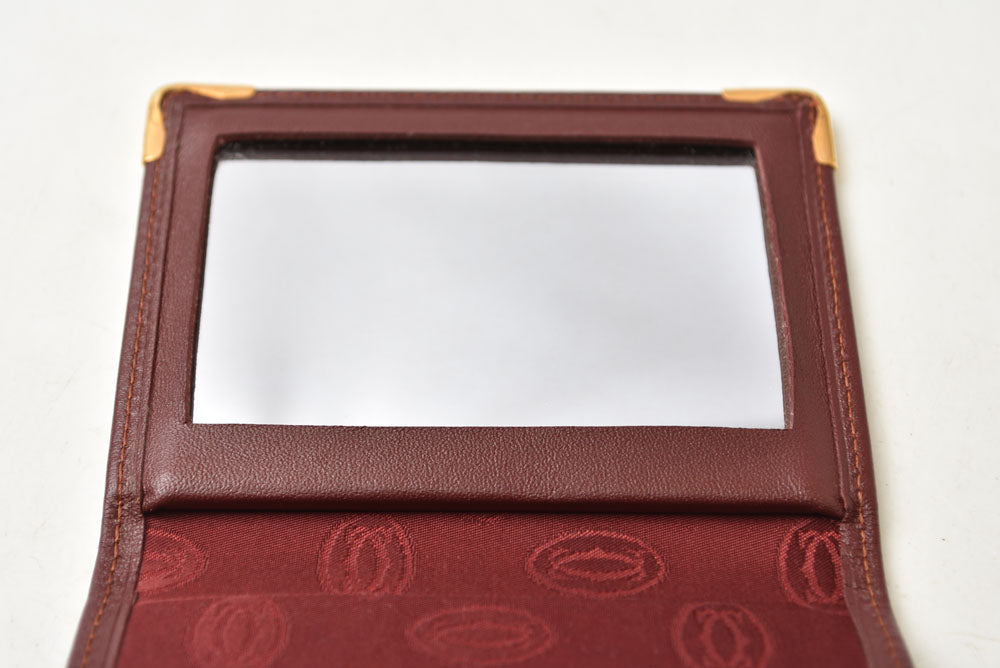 カルティエ カードケース/ハンドミラー ノベルティ Cartier ヴィンテージ マスト ドゥ カルティエ ボルドー【中古】
