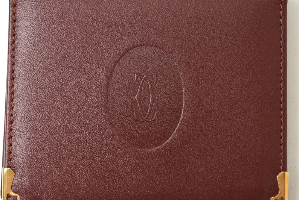 カルティエ カードケース/ハンドミラー ノベルティ Cartier ヴィンテージ マスト ドゥ カルティエ ボルドー【中古】