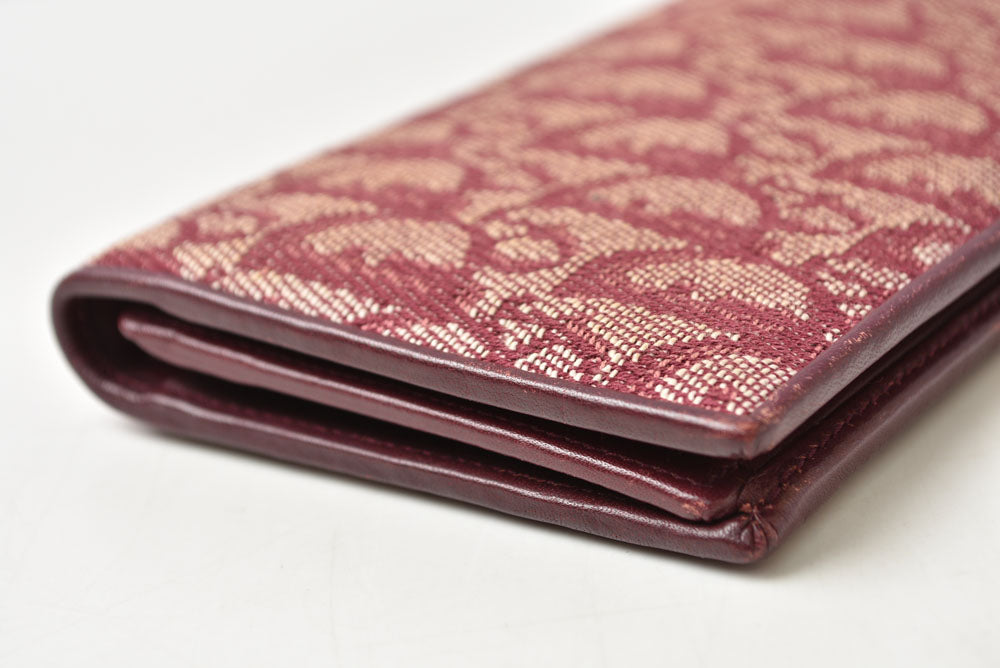 クリスチャン ディオール 財布 Christian Dior 長財布 トロッター柄/ジャガード チェリー ヴィンテージ オールド【中古】