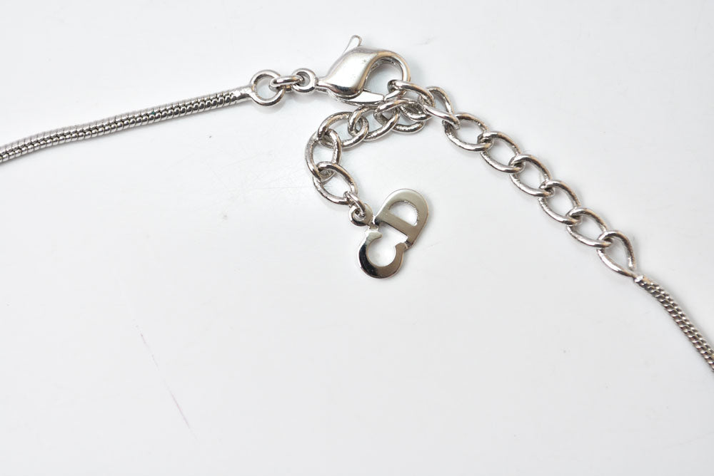 クリスチャンディオール ネックレス Christian Dior Dロゴ/シルバー【中古】
