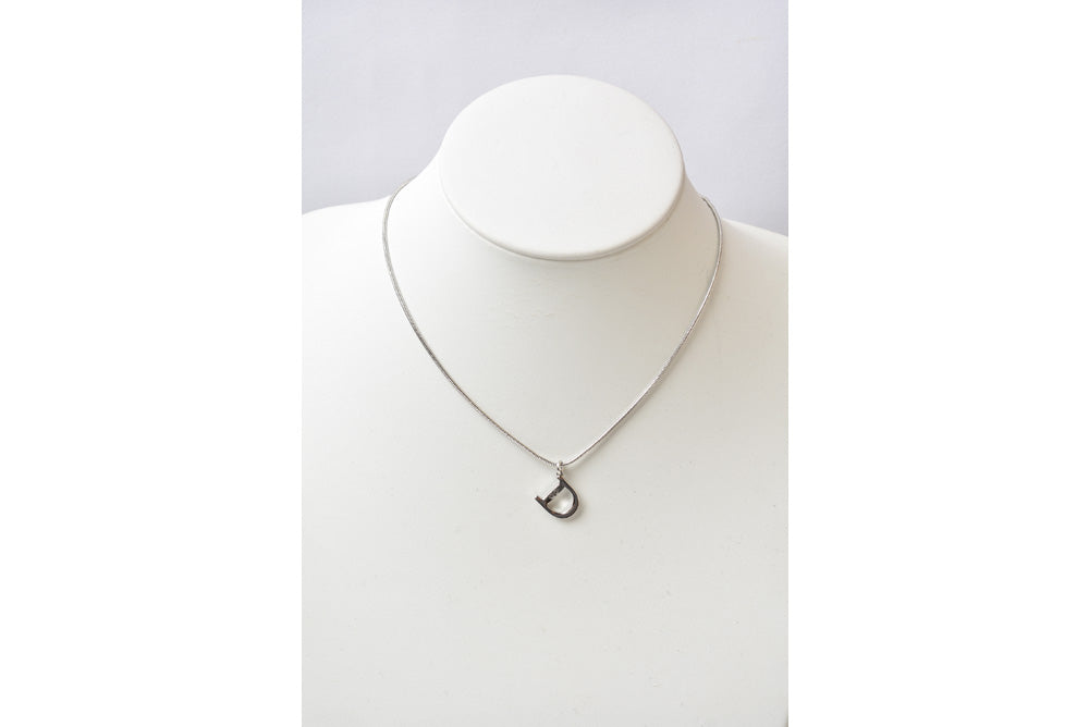 クリスチャンディオール ネックレス Christian Dior Dロゴ/シルバー【中古】