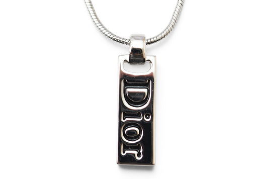 クリスチャンディオール ネックレス/ペンダント Christian Dior プレートロゴ/シルバー【中古】