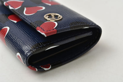 グッチ キーケース GUCCI ダブルG ハートビート 309706 6連キーケース レザー ネイビー レディース【中古】