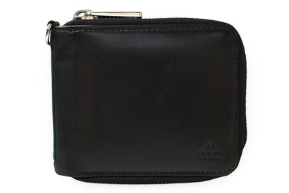 グッチ 財布 GUCCI 二つ折り財布 ジップアラウンド 336382 ブラック レザー/シェリーライン 札入れ メンズ【中古】