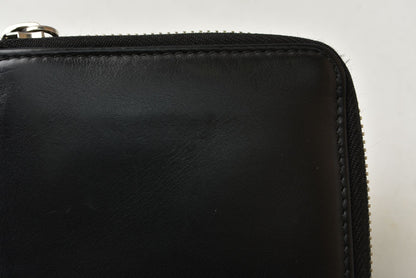 グッチ 財布 GUCCI 二つ折り財布 ジップアラウンド 336382 ブラック レザー/シェリーライン 札入れ メンズ【中古】