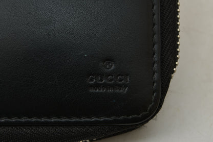 グッチ 財布 GUCCI 二つ折り財布 ジップアラウンド 336382 ブラック レザー/シェリーライン 札入れ メンズ【中古】