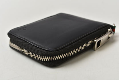 グッチ 財布 GUCCI 二つ折り財布 ジップアラウンド 336382 ブラック レザー/シェリーライン 札入れ メンズ【中古】