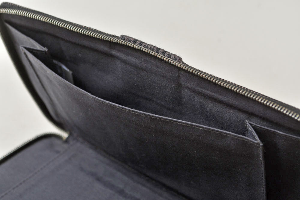 エルメス 財布 HERMES エールライン パースGM ラウンドファスナー 長財布 パスポートケース キャンバス グレー メンズ レディース【中古】