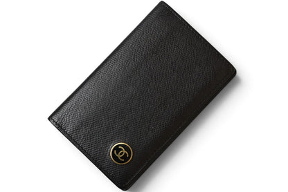 シャネル カードケース/名刺入れ ヴィンテージ CHANEL ココボタン ブラック【中古】